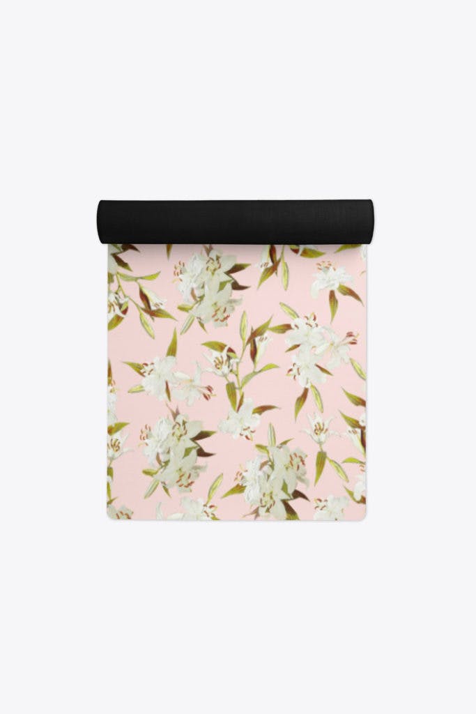 Eco-Friendly Yoga Mat - Lilies in Pink